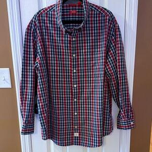 Izod Men's Plaid Shirt in Red and Blue